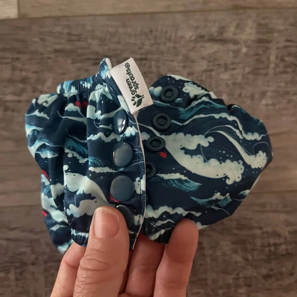 Green Sprouts Swim Diaper Blue Wave Pattern 18 months